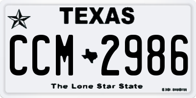 TX license plate CCM2986