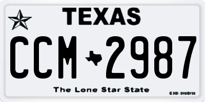 TX license plate CCM2987