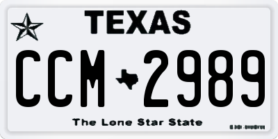 TX license plate CCM2989
