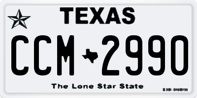 TX license plate CCM2990