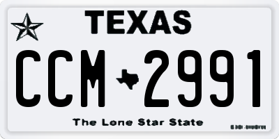 TX license plate CCM2991