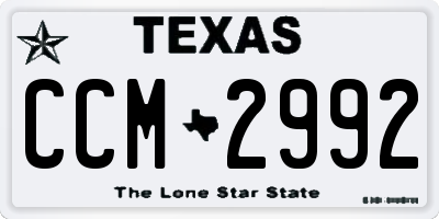 TX license plate CCM2992