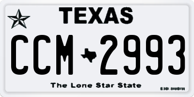 TX license plate CCM2993