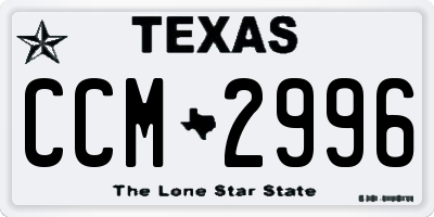 TX license plate CCM2996
