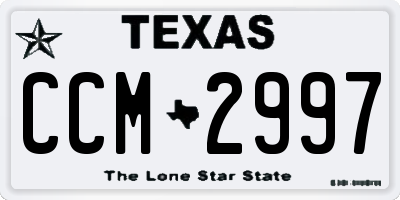 TX license plate CCM2997