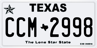 TX license plate CCM2998