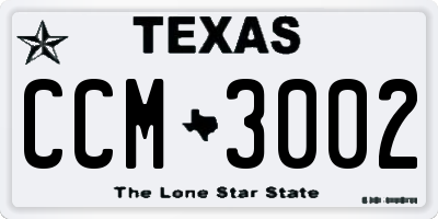 TX license plate CCM3002