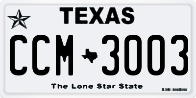 TX license plate CCM3003