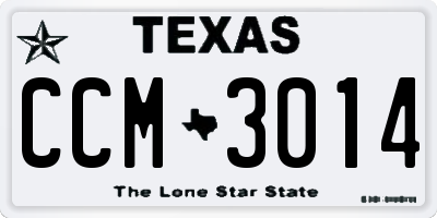 TX license plate CCM3014