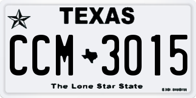 TX license plate CCM3015