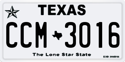 TX license plate CCM3016