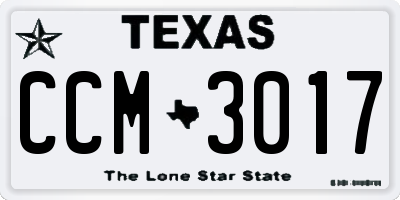 TX license plate CCM3017
