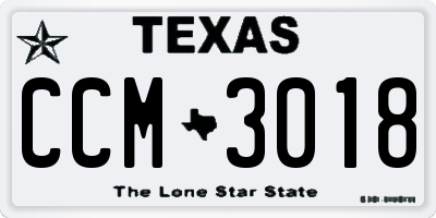 TX license plate CCM3018