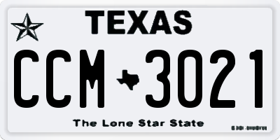 TX license plate CCM3021