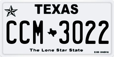 TX license plate CCM3022