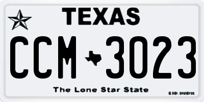 TX license plate CCM3023