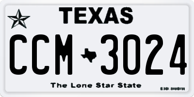 TX license plate CCM3024