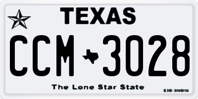 TX license plate CCM3028