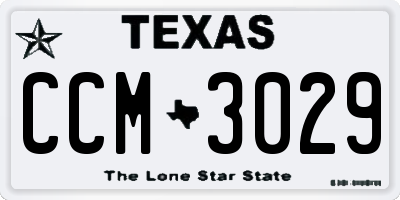TX license plate CCM3029