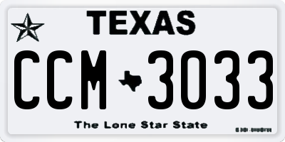 TX license plate CCM3033