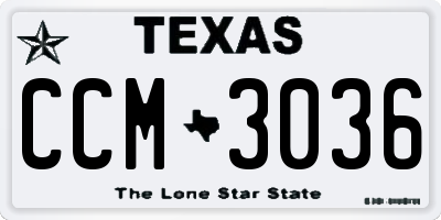 TX license plate CCM3036
