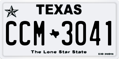 TX license plate CCM3041
