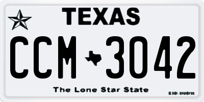 TX license plate CCM3042