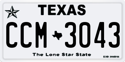 TX license plate CCM3043