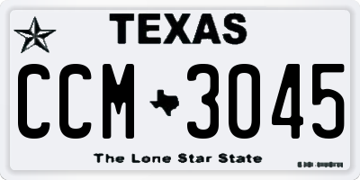 TX license plate CCM3045