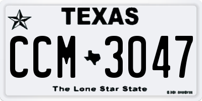 TX license plate CCM3047