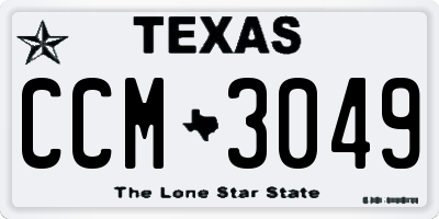 TX license plate CCM3049