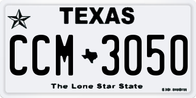 TX license plate CCM3050