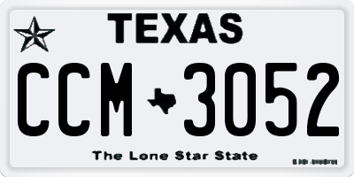 TX license plate CCM3052