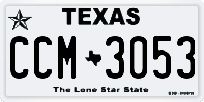 TX license plate CCM3053