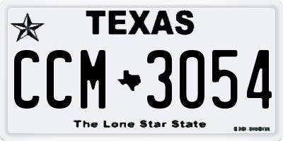 TX license plate CCM3054