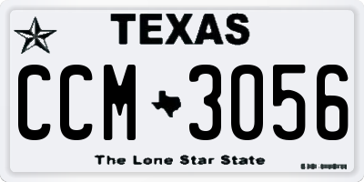 TX license plate CCM3056