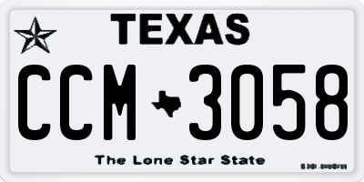TX license plate CCM3058