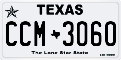 TX license plate CCM3060