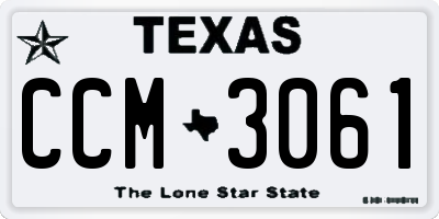 TX license plate CCM3061