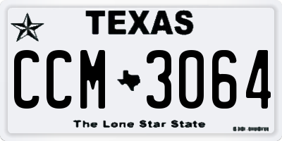 TX license plate CCM3064