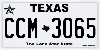 TX license plate CCM3065