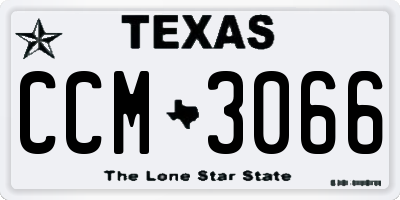 TX license plate CCM3066