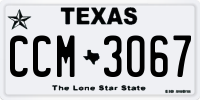 TX license plate CCM3067