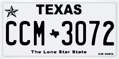 TX license plate CCM3072