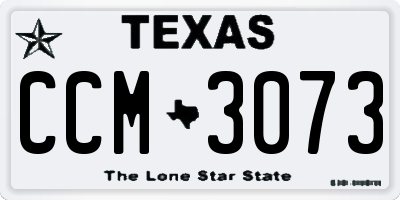 TX license plate CCM3073