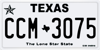 TX license plate CCM3075