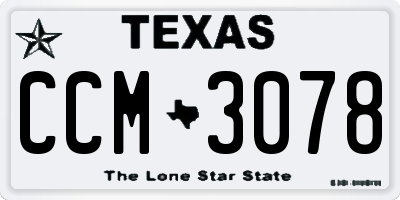 TX license plate CCM3078