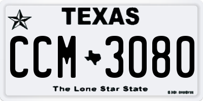 TX license plate CCM3080