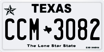 TX license plate CCM3082