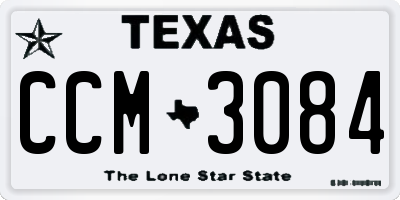 TX license plate CCM3084